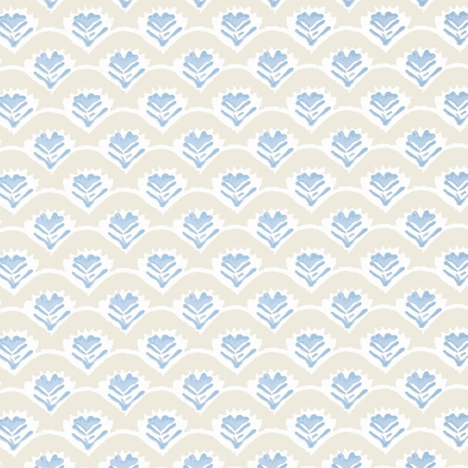 T16256 Emily Kismet Beige and Blue Wallpaper by Thibaut