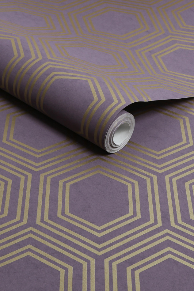 120199 Honeycomb Geo Mauve Wallpaper by Next
