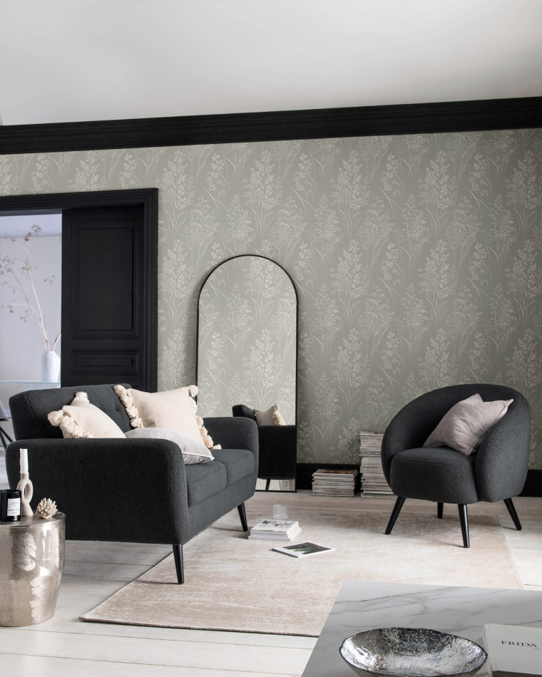 120206 Leaf Sprigs Taupe Wallpaper by Next