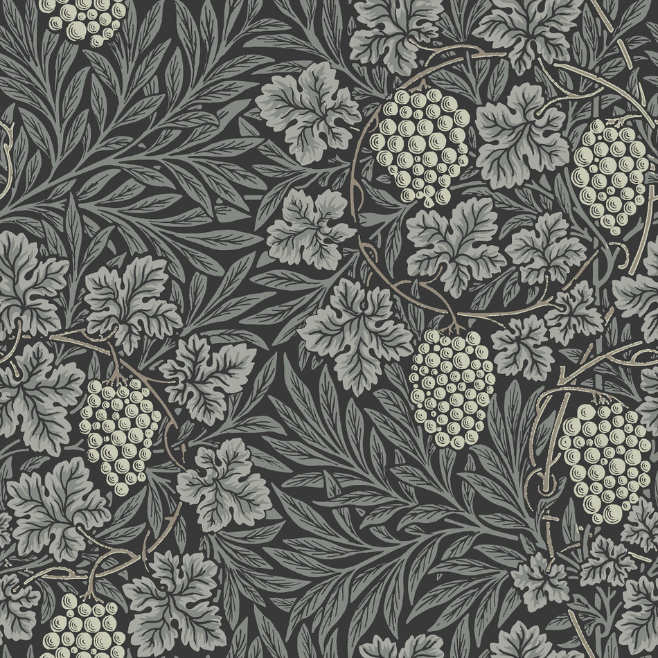 82021 Vine Hidden Treasures Dark Grey Wallpaper By Galerie