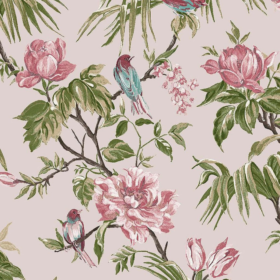 118255 Birds & Blooms Mauve Wallpaper by Next