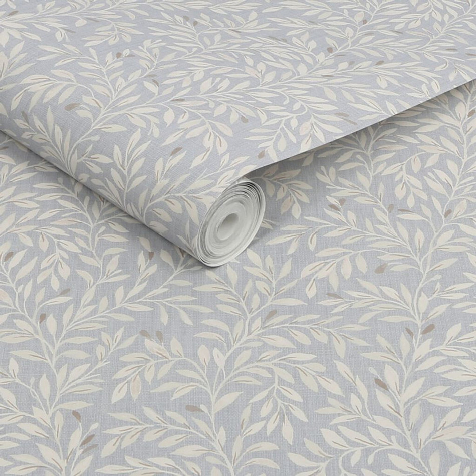 118263 Ditsy Leaf Grey Wallpaper by Next