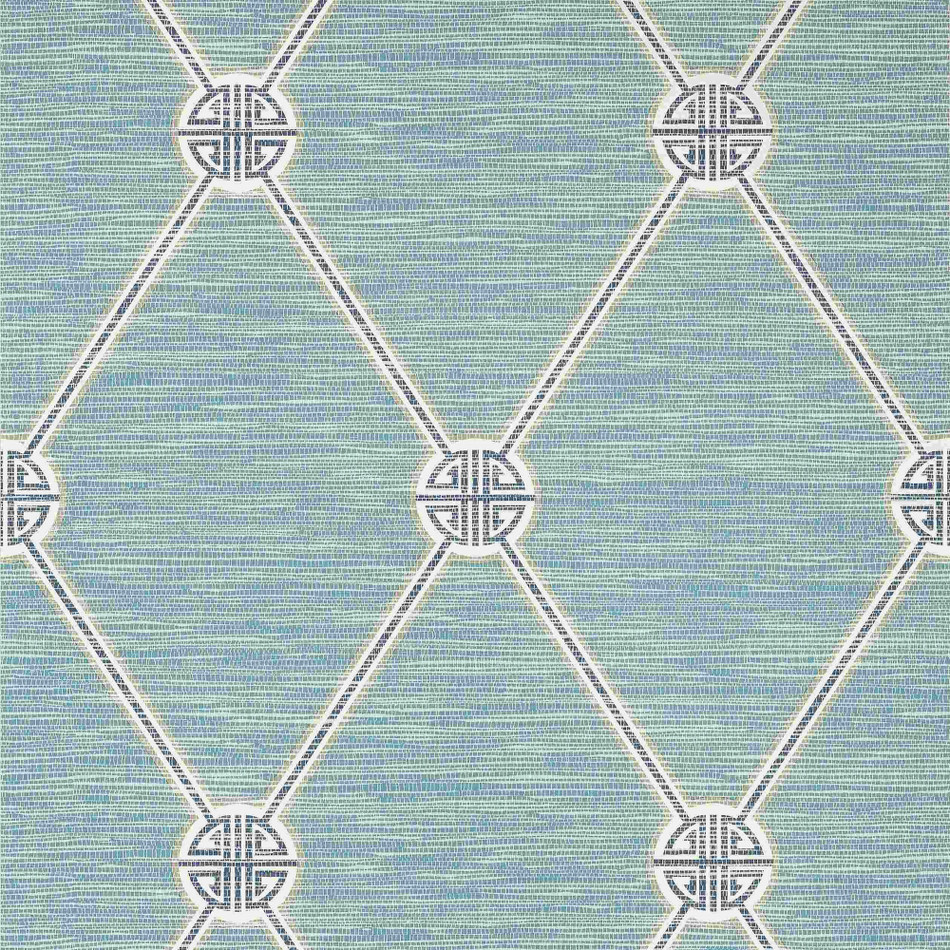 T13391 Turnberry Trellis Pavilion Mineral Wallpaper by Thibaut