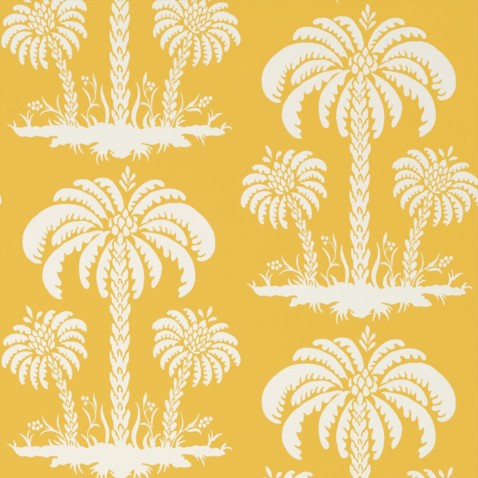 T13148 Palm Island Summer House Yellow Wallpaper by Thibaut