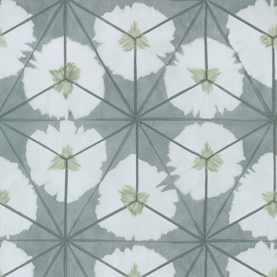 T13092 Sunburst Summer House Grey Wallpaper by Thibaut