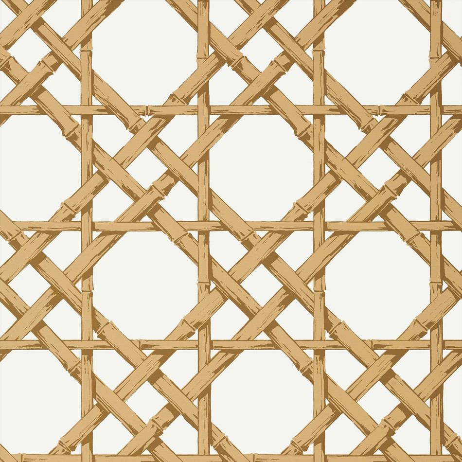 T13144 Cyrus Cane Summer House Gold Wallpaper by Thibaut