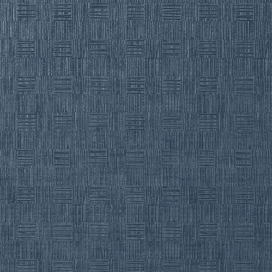 T75089 Tunica Basket Faux Resource Navy Wallpaper by Thibaut