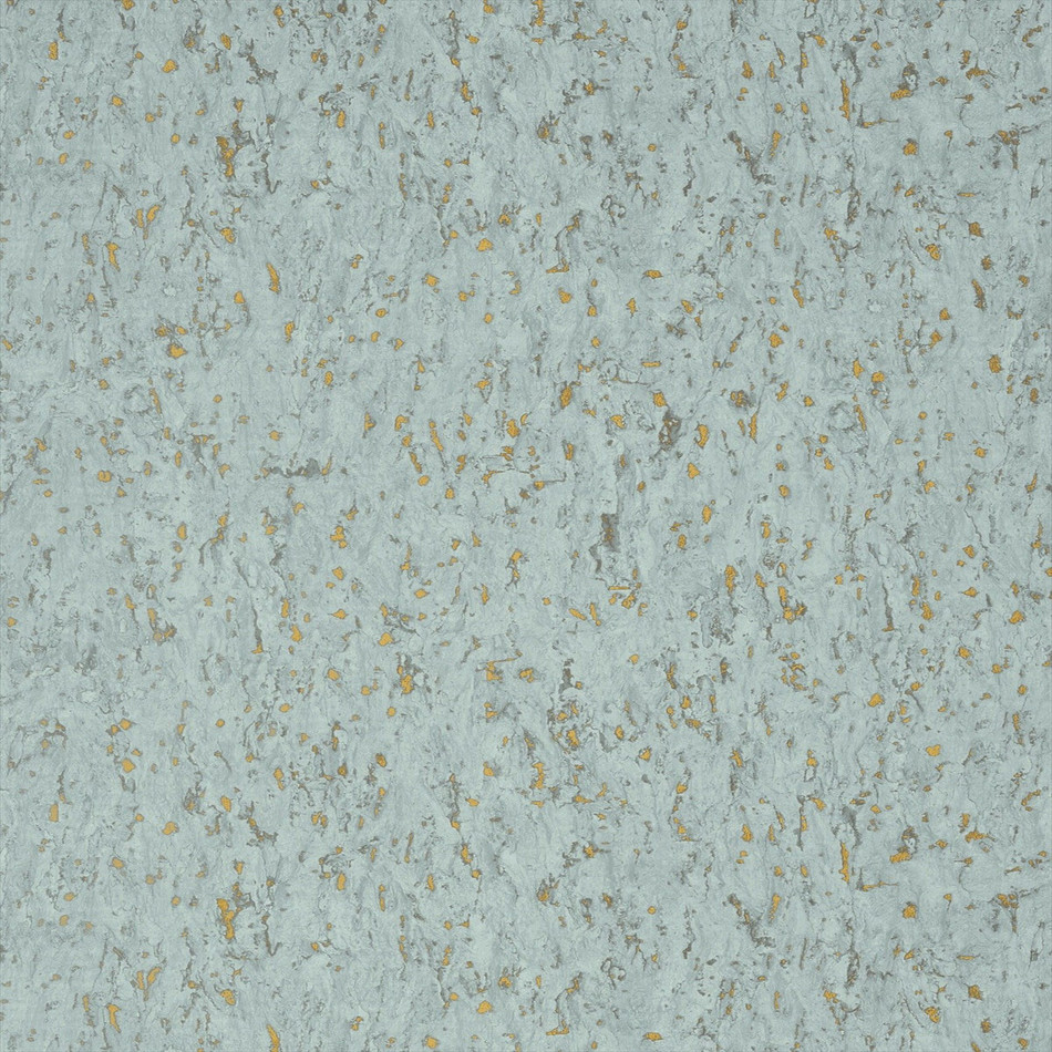 T75107 Montado Cork Faux Resource Aqua on Metallic Gold Wallpaper by Thibaut