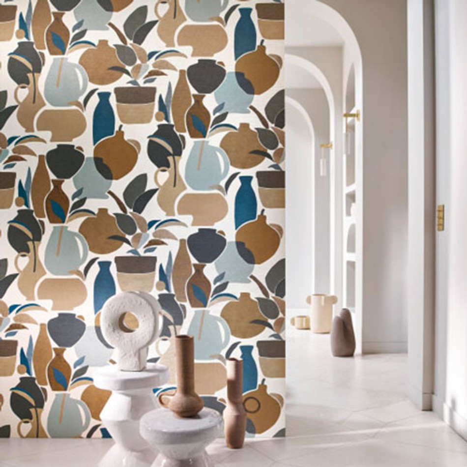 76210814 Vallauris Terra Rossa Wallpaper by Casamance