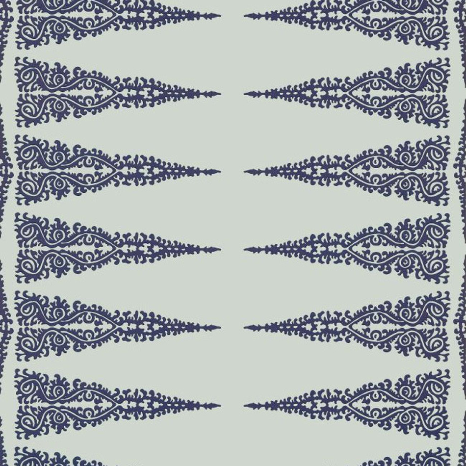 AT24548 Ellery Stripe Devon Navy on Soft Teal Wallpaper by Anna French
