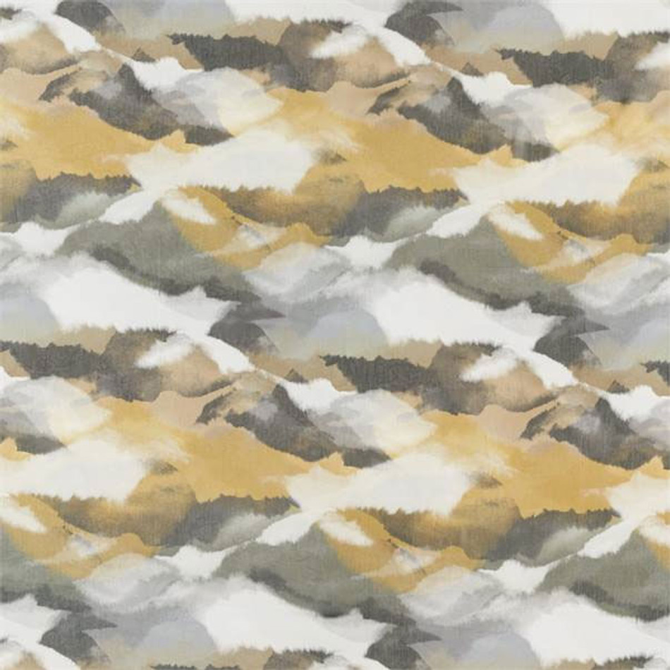 132875 Minako Atelier Gold Charcoal Fabric by Harlequin