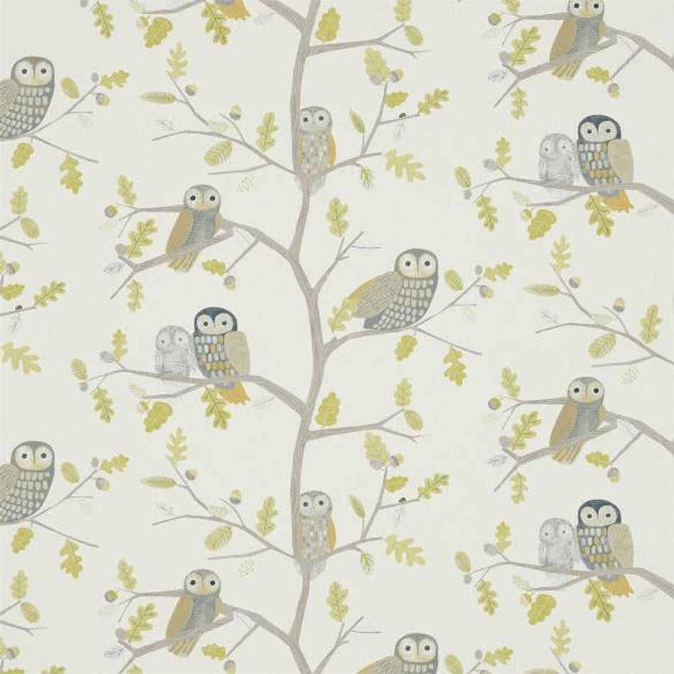 120935 Little Owls Book of Little Treasures Kiwi Fabric by Harlequin