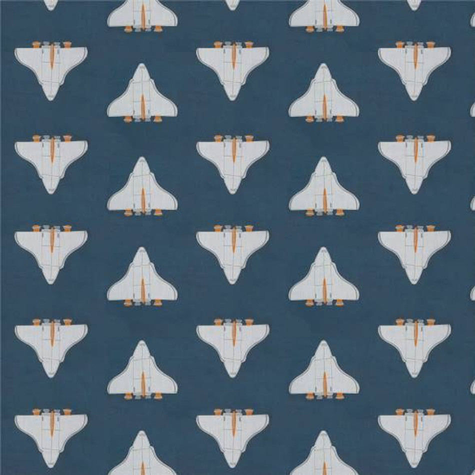 133547 Space Shuttle Book of Little Treasures Apricot Navy Harlequin Fabric