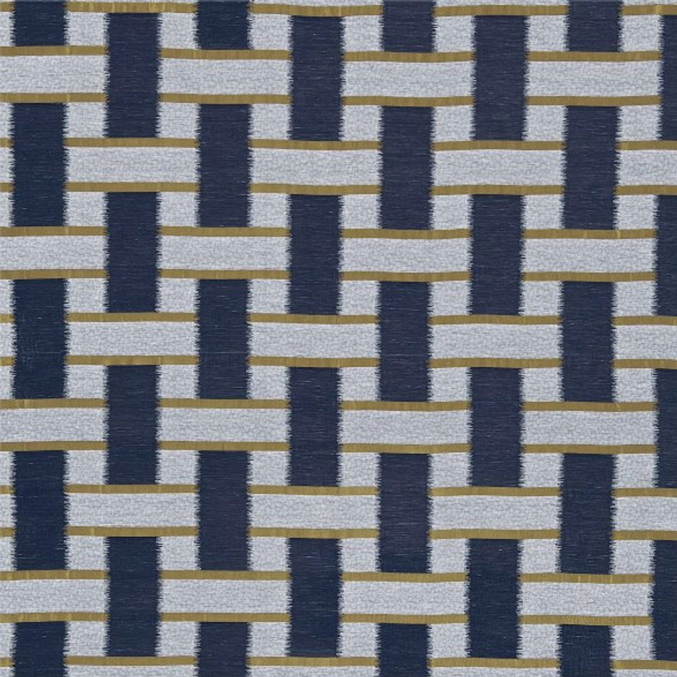 131352 Saki Indigo Ochre Fabric by Harlequin