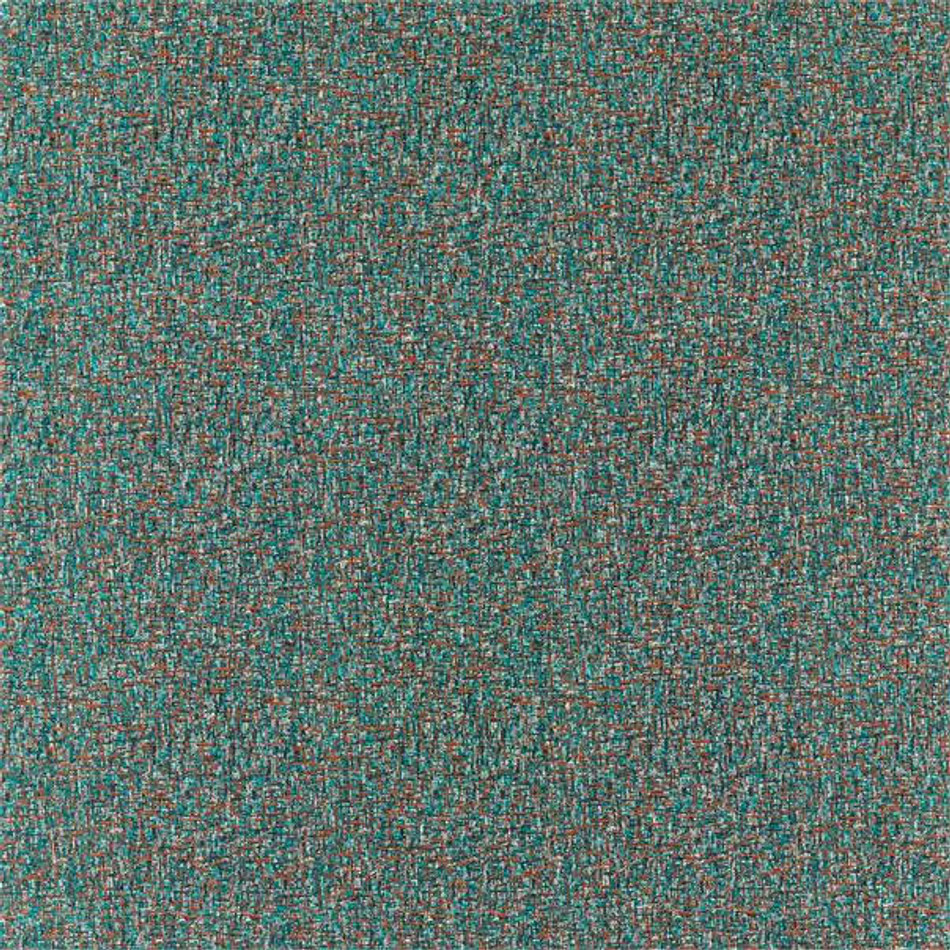 132892 Nickel Hamada Weaves Teal Rust Fabric by Harlequin