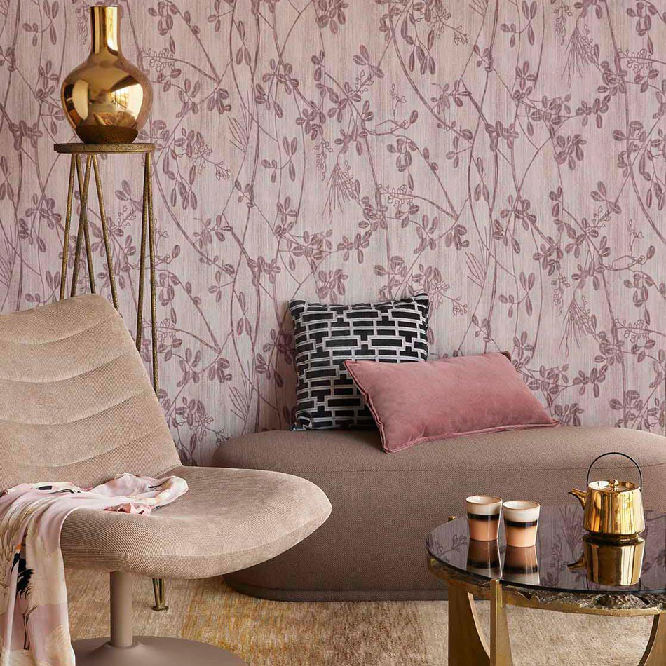 333403 Botanical Trail Emerald Purple and Lilac Wallpaper by Eijffinger