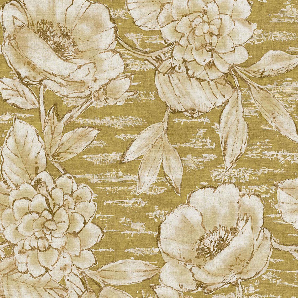 333411 Rustic Floral Emerald Yellow and Ochre Wallpaper by Eijffinger