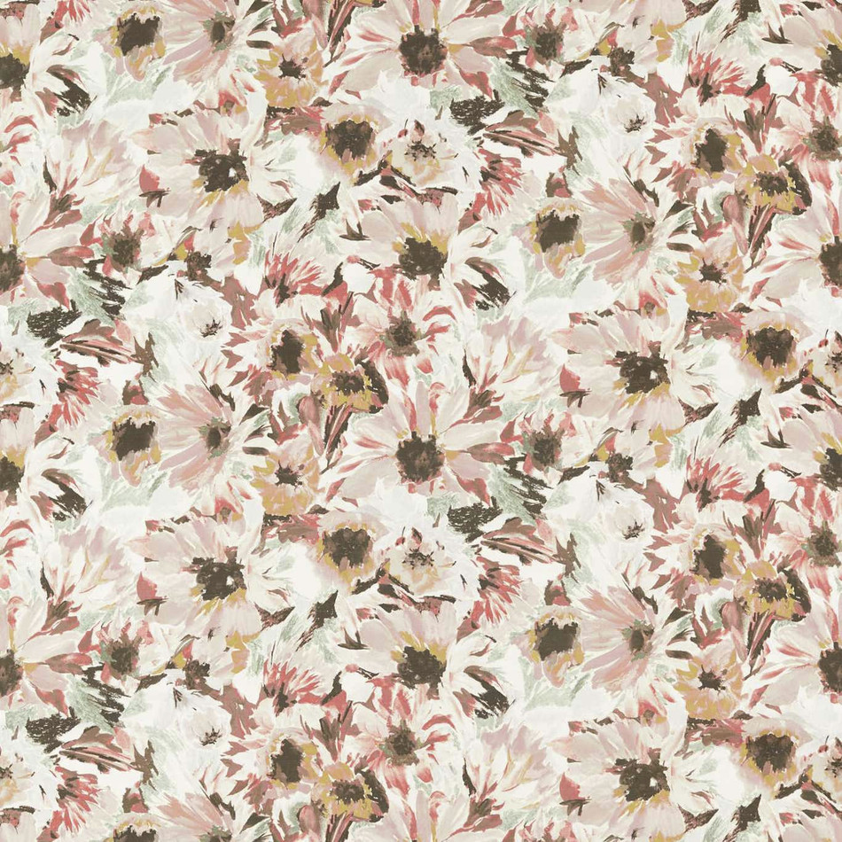 121074 Helianthus Colour 2 Moonstone Succulent Bleached Coral Harlequin Fabric