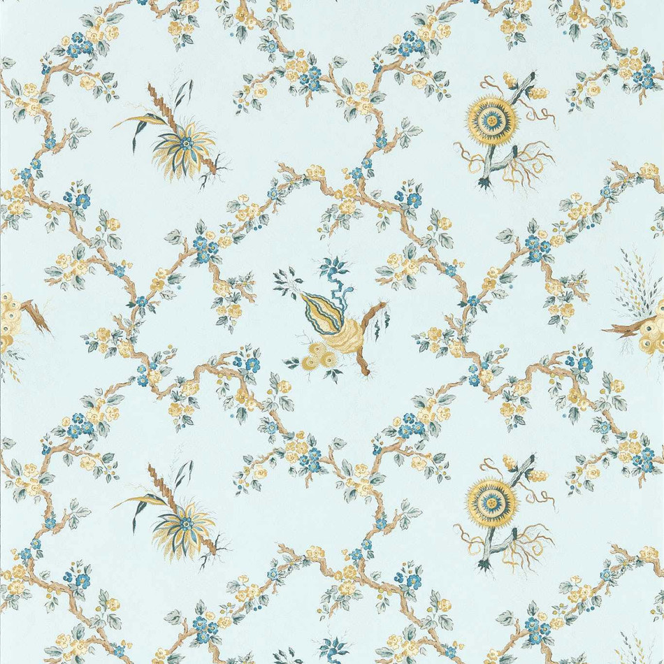 217322 Trelliage Giles Deacon Primrose and Danbury Wallpaper by Sanderson