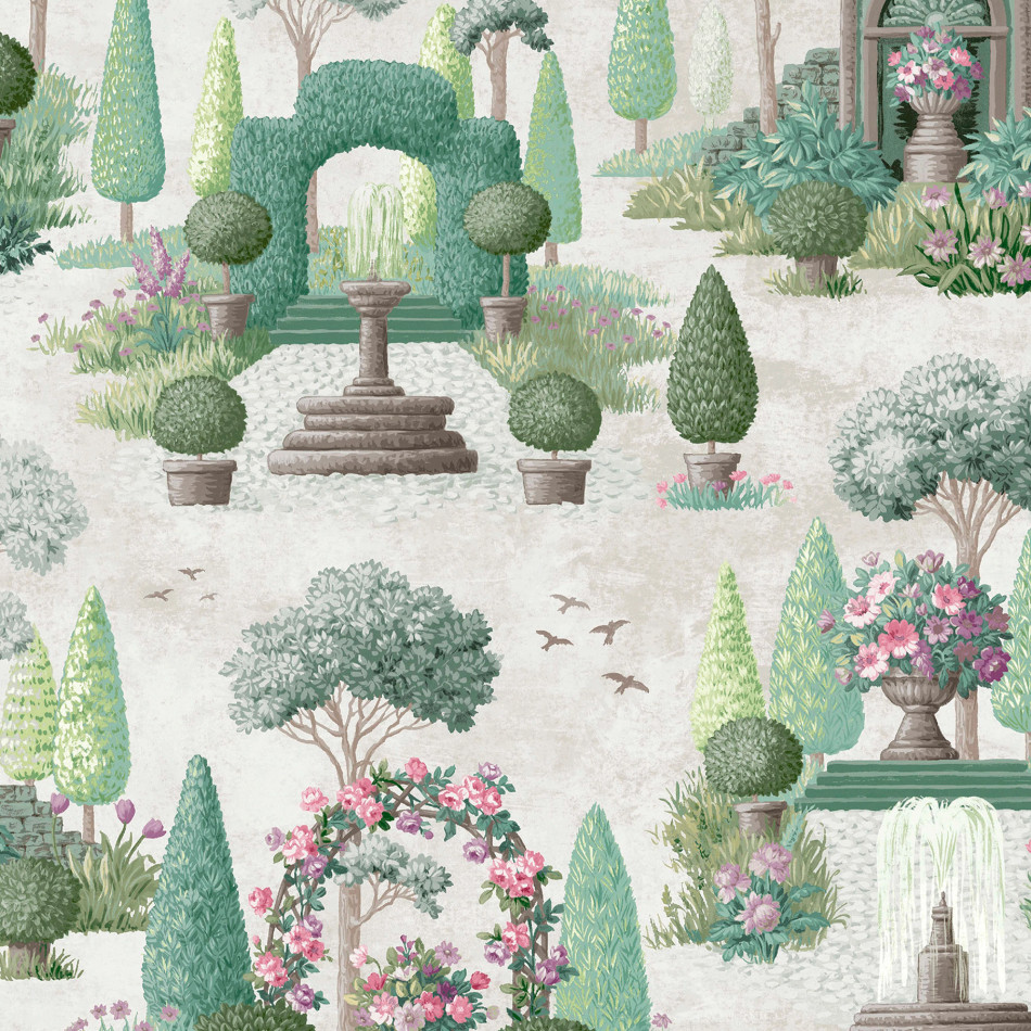 122746 Naunton Folly Fern Green Wallpaper by Laura Ashley