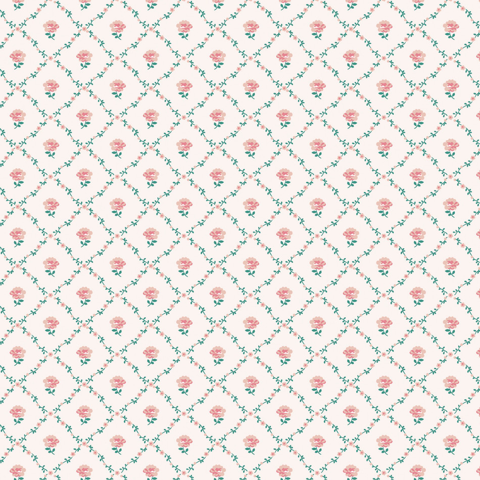 122766 Kate Coral Pink Wallpaper by Laura Ashley