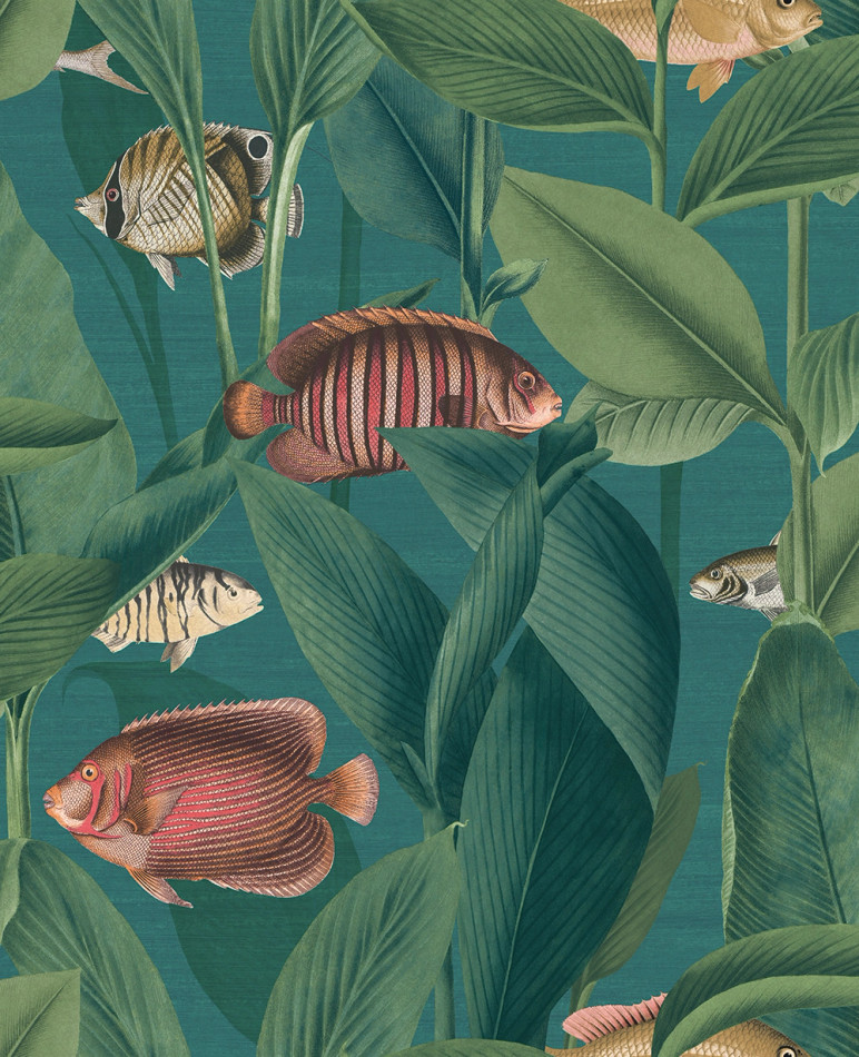 124113 Aquarium Teal Wallpaper by Graham and Brown