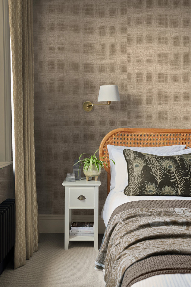 124094 Rustic Weft Toast Wallpaper by Graham and Brown