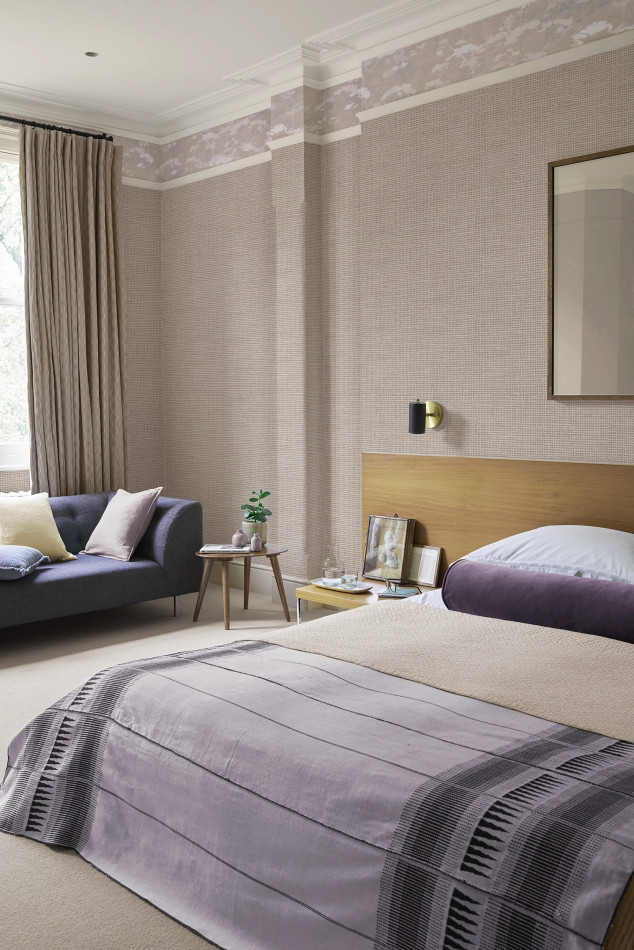 124095 Rustic Weft Praline Wallpaper by Graham and Brown