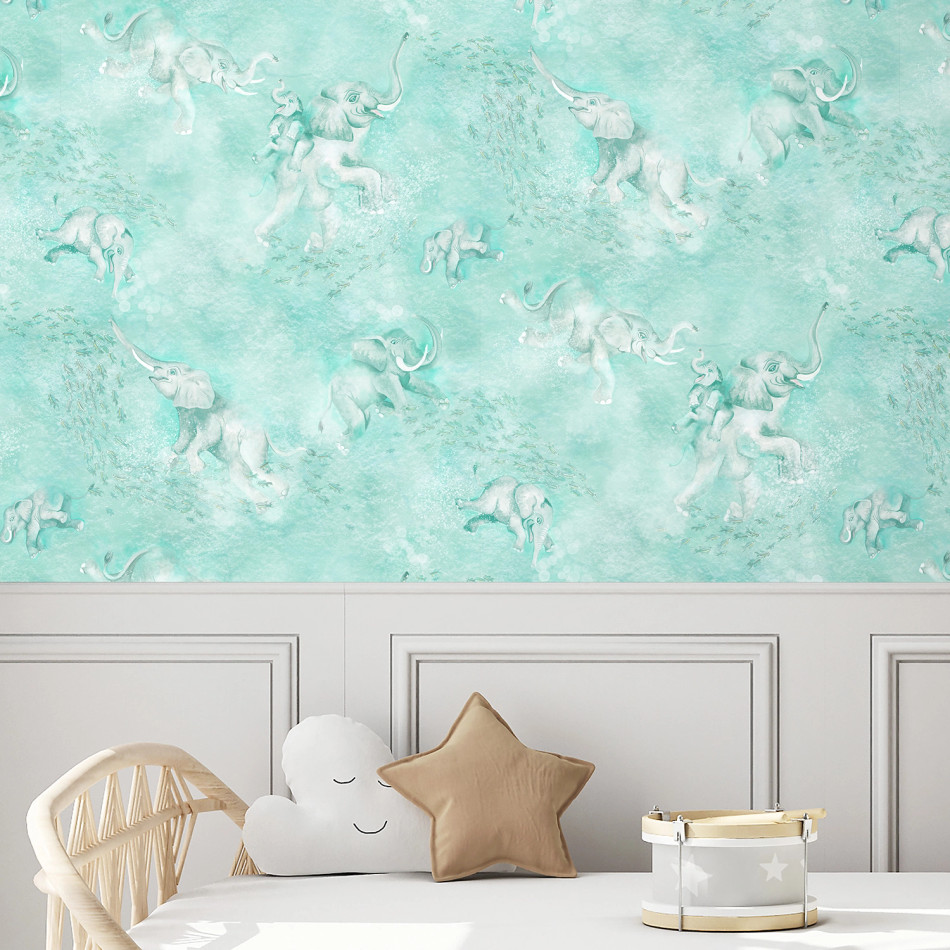 BMPP004/02A Elephant Breaststroke Wallpaper by Brand McKenzie BMPP004/02A Elephant Breaststroke Wallpaper by Brand McKenzie