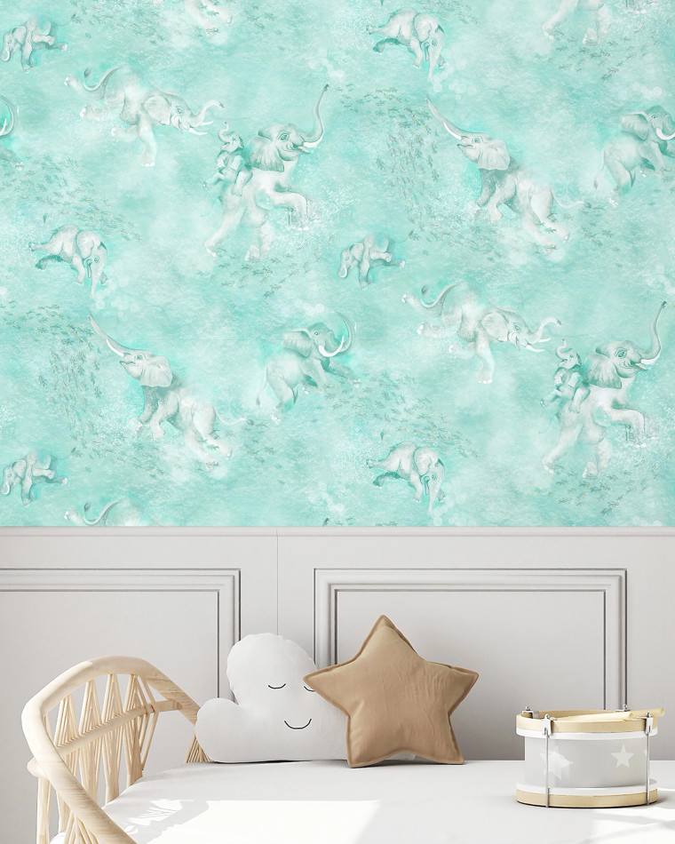 BMPP004/02A Elephant Breaststroke Wallpaper by Brand McKenzie BMPP004/02A Elephant Breaststroke Wallpaper by Brand McKenzie