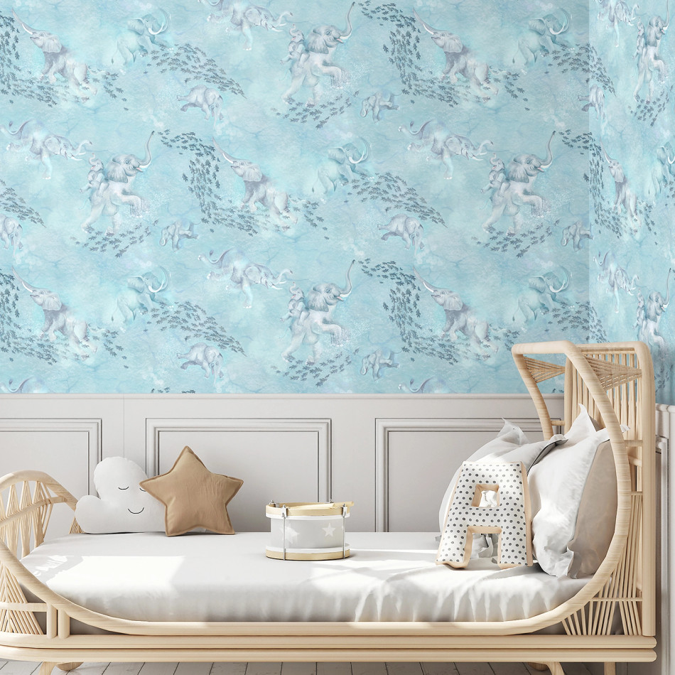 BMPP004/02B Elephant Breaststroke Wallpaper by Brand McKenzie BMPP004/02B Elephant Breaststroke Wallpaper by Brand McKenzie