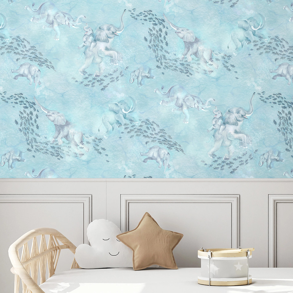 BMPP004/02B Elephant Breaststroke Wallpaper by Brand McKenzie BMPP004/02B Elephant Breaststroke Wallpaper by Brand McKenzie