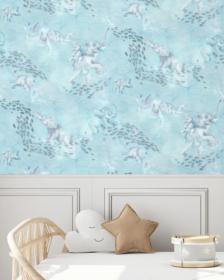 BMPP004/02B Elephant Breaststroke Wallpaper by Brand McKenzie BMPP004/02B Elephant Breaststroke Wallpaper by Brand McKenzie