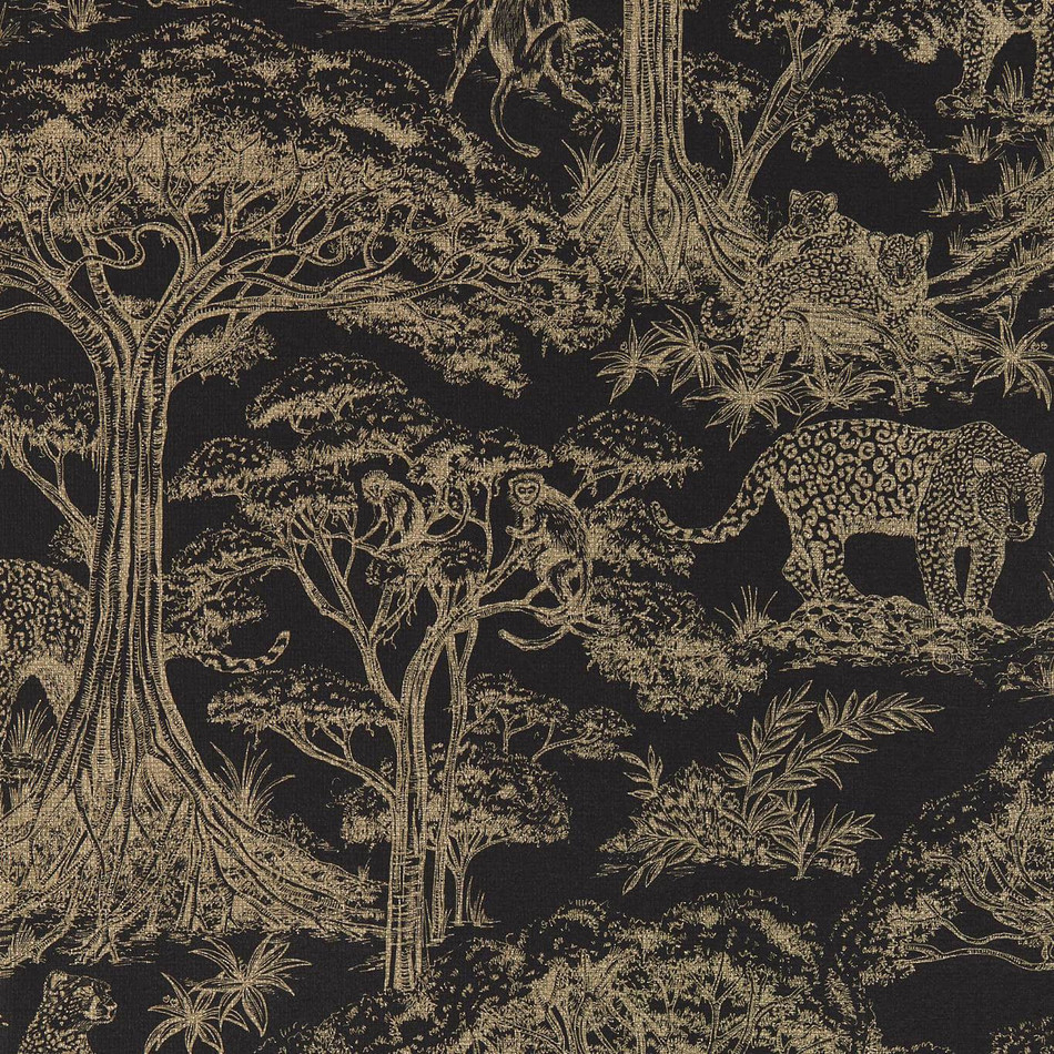 W0185/04 Kisumu Breegan Jane Noir/Luxe Wallpaper by Clarke & Clarke