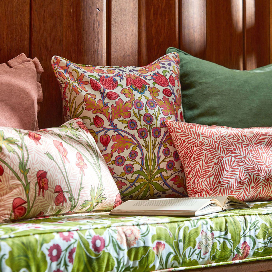 227209 Leicester Bedford Park Sour Green/Plum Fabric by Morris & Co 227209 Leicester Bedford Park Sour Green/Plum Fabric by Morris & Co