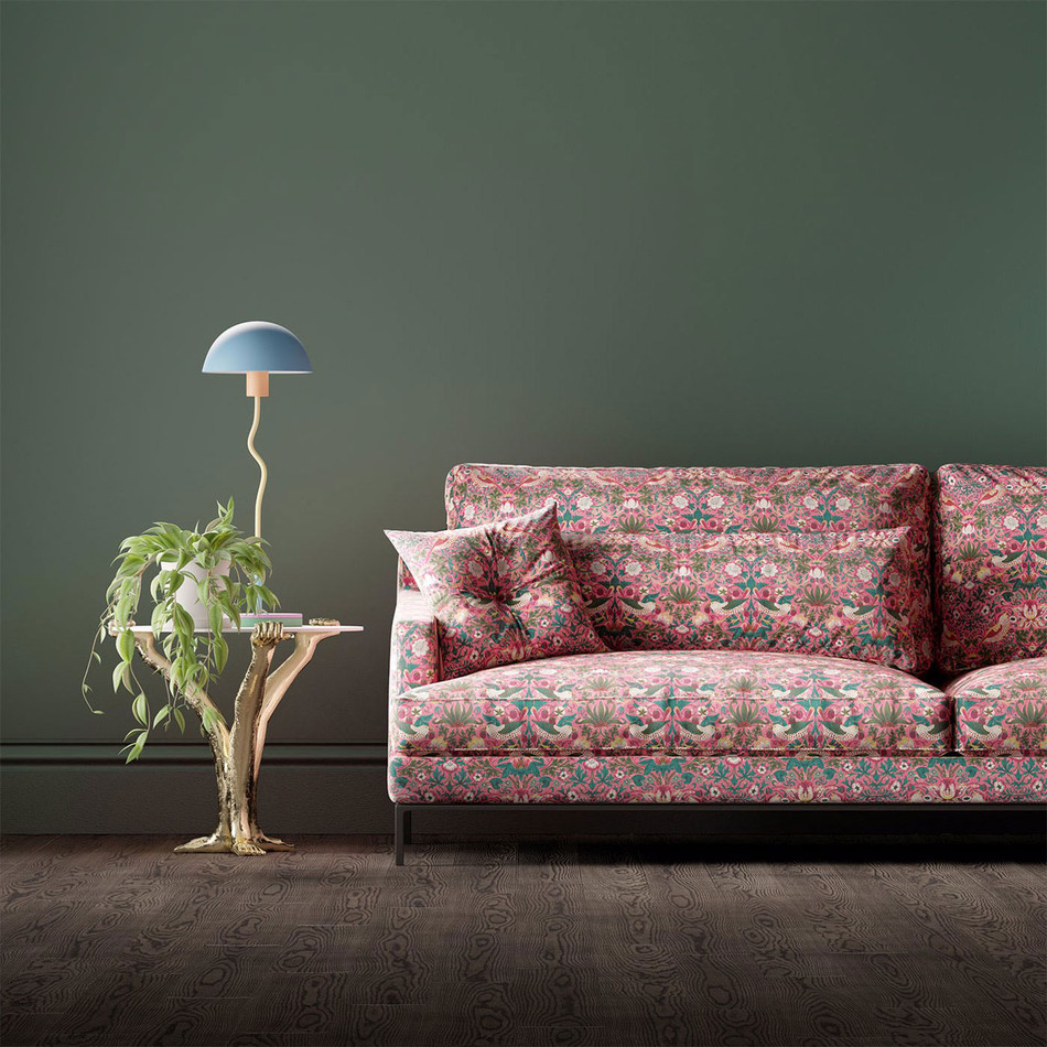 520017 Strawberry Thief Bedford Park Miami Strip Fabric by Morris & Co 520017 Strawberry Thief Bedford Park Miami Strip Fabric by Morris & Co