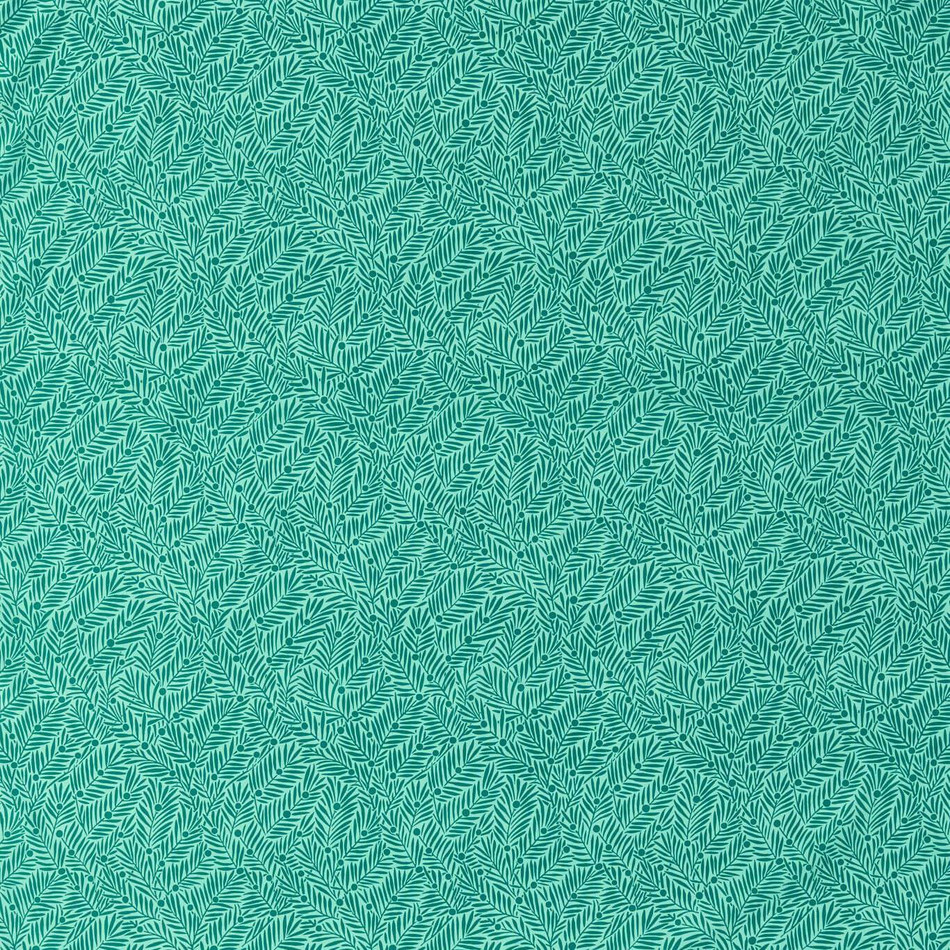 227225 Yew & Aril Bedford Park Teal Fabric by Morris & Co