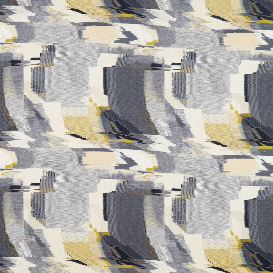 132792 Perspective Momentum 10 Charcoal / Gold Fabric by Harlequin