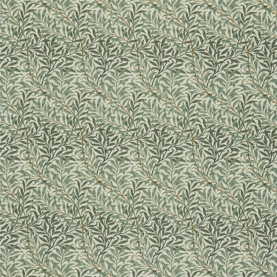 226722 Willow Boughs Compilation Cream/Green Fabric by Morris & Co
