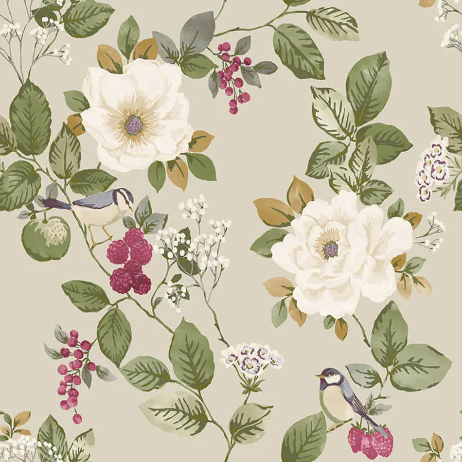 2302 Bramble Floral Multi Wallpaper by Belgravia