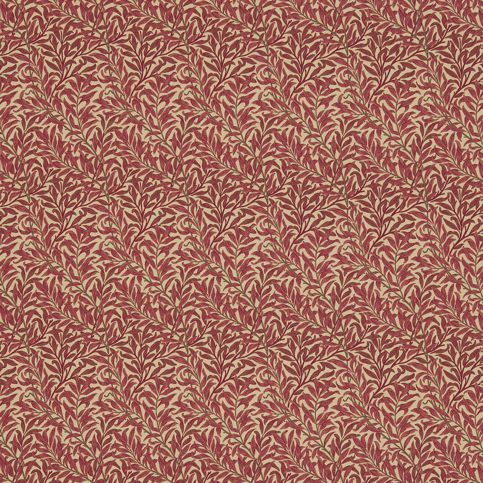 230288 Willow Bough Little Book of Morris Crimson & Manilla Fabric by Morris & Co