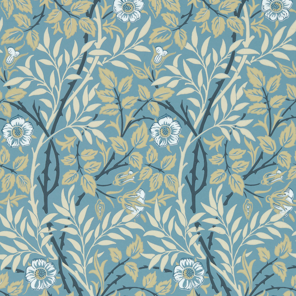 217369 Sweet Briar Morris & Friends Mineral and Linen Wallpaper by Morris & Co