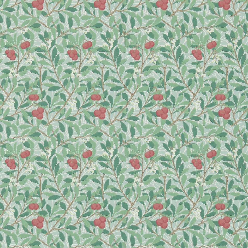 214719 Arbutus Morris & Friends Thyme and Coral Wallpaper by Morris & Co