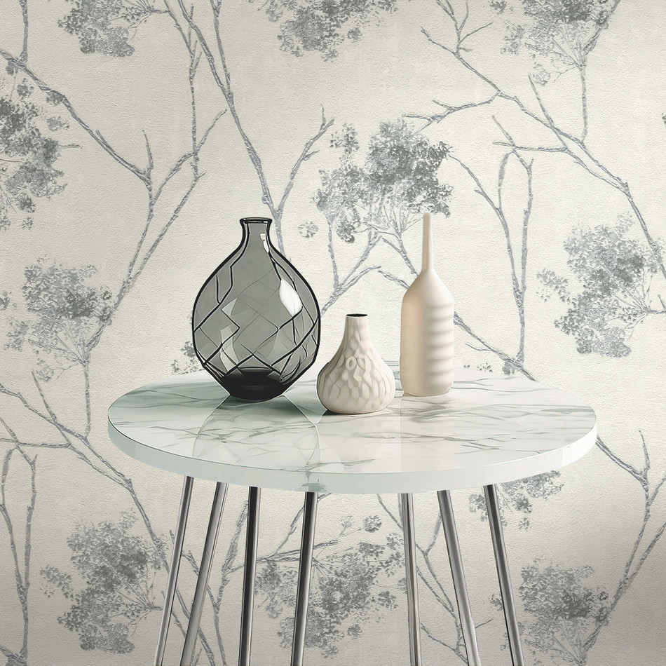 M95673 Sofia Sprig Silver Vymura Wallpaper by Fine Decor M95673 Sofia Sprig Silver Vymura Wallpaper by Fine Decor