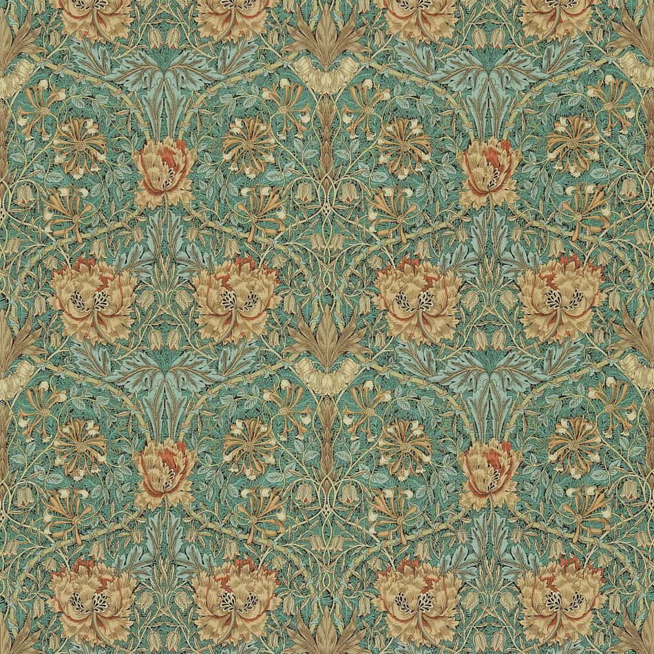 DMORHO202 Honeysuckle & Tulip Morris & Friends Privet and Honeycombe Fabric by Morris & Co