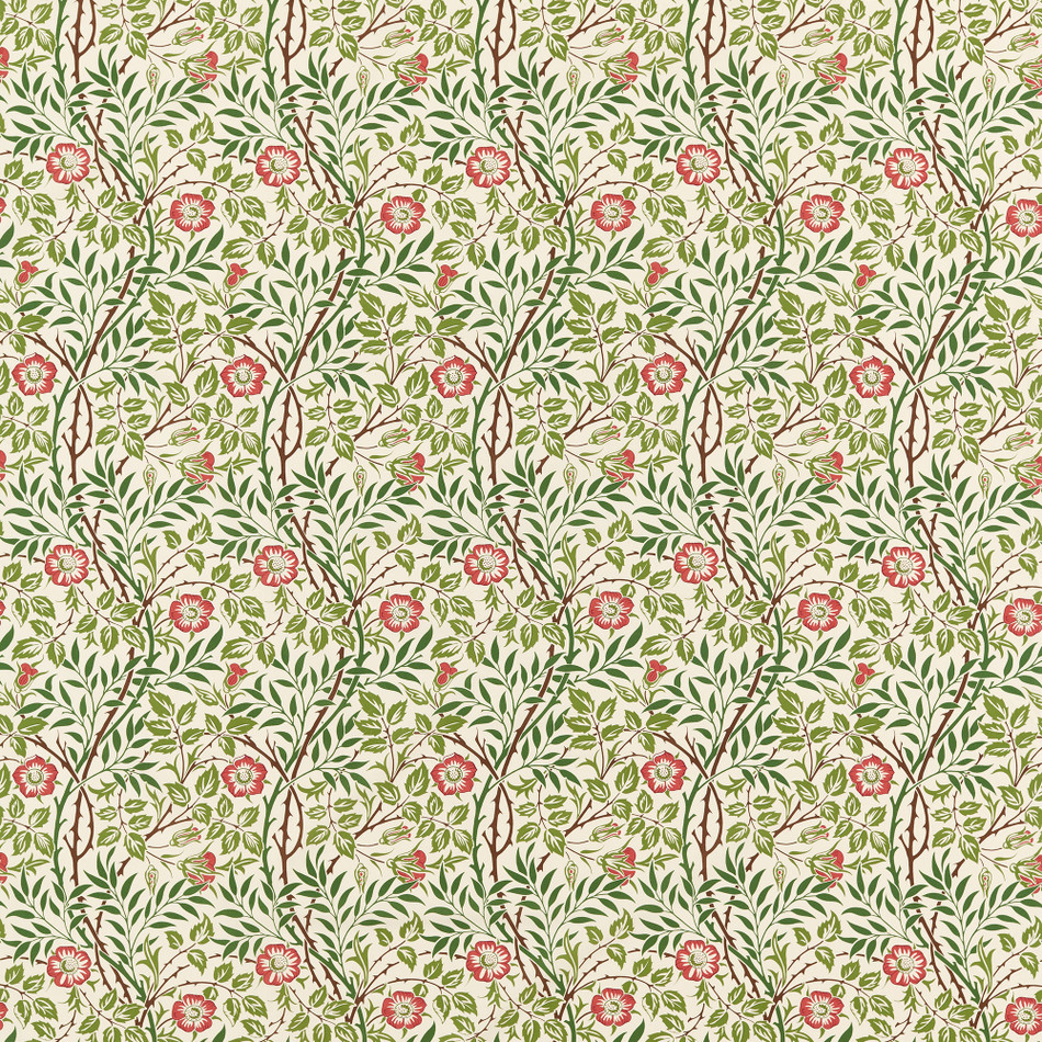 227240 Sweet Briar Morris & Friends Boughs and Rose Fabric by Morris & Co