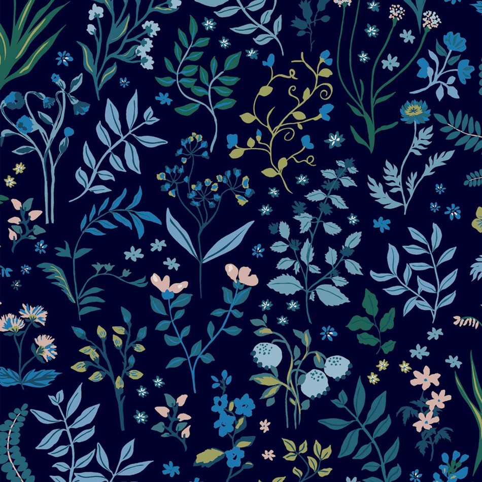 120874 Holcombe Floral Navy Wallpaper by Joules