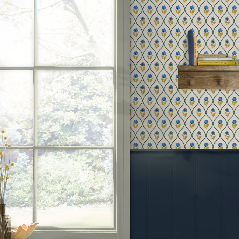 120876 Trellis Floral Creme Gold Wallpaper by Joules 120876 Trellis Floral Creme Gold Wallpaper by Joules