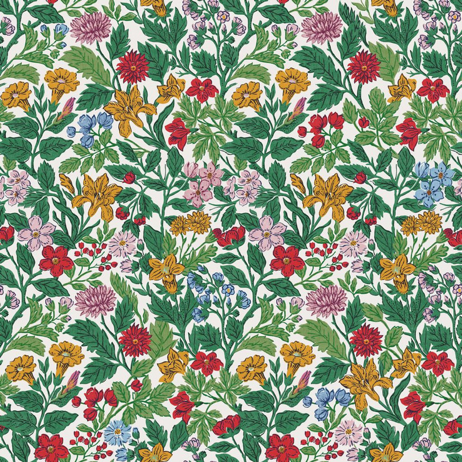 118543 Arts and Crafts Floral Rainbow Wallpaper by Joules