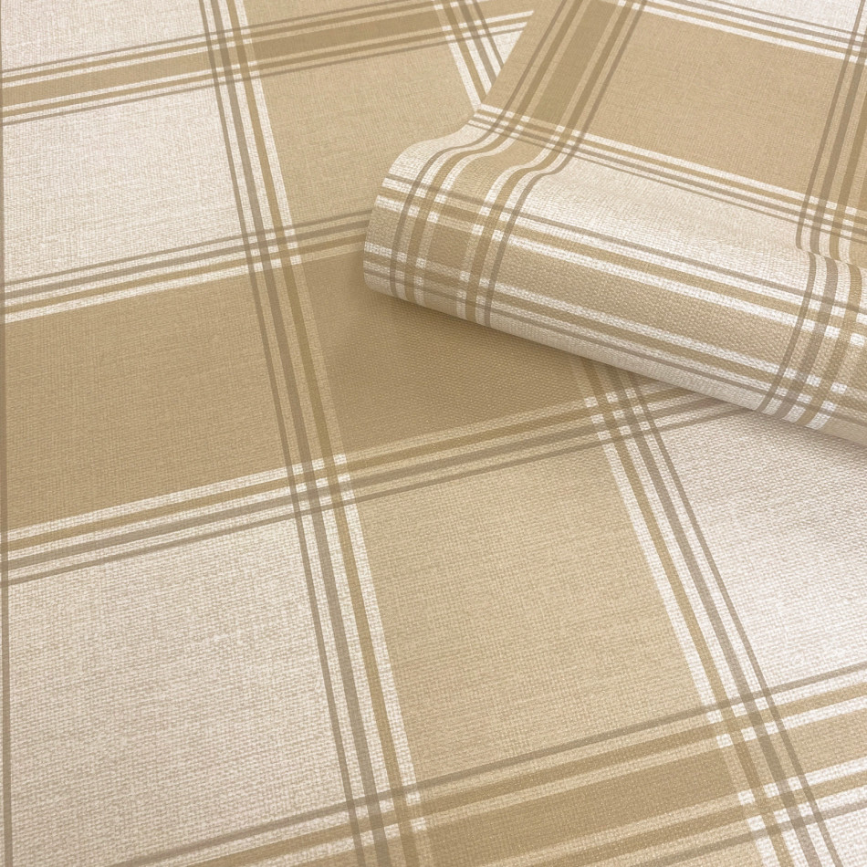 7158 GB7158 Carmella Check Cream / Sand Wallpaper by Belgravia